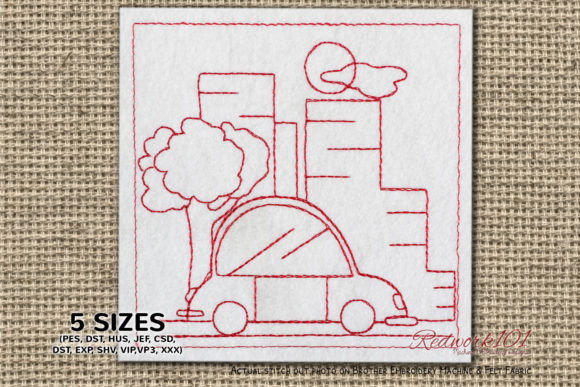 City Redwork: Vintage Charm for Your Booth