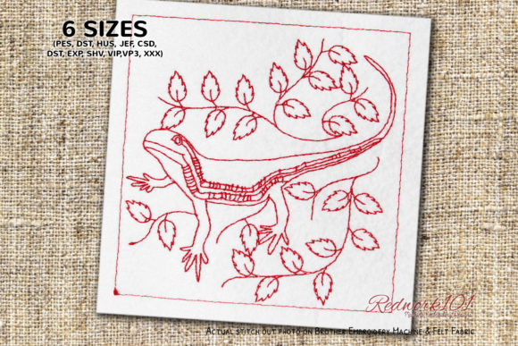 Hylonomus: A Designer's Take on This Reptile Embroidery Design