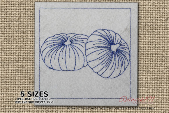 Two Big Size of Pumpkins Redwork: A Designer's Review
